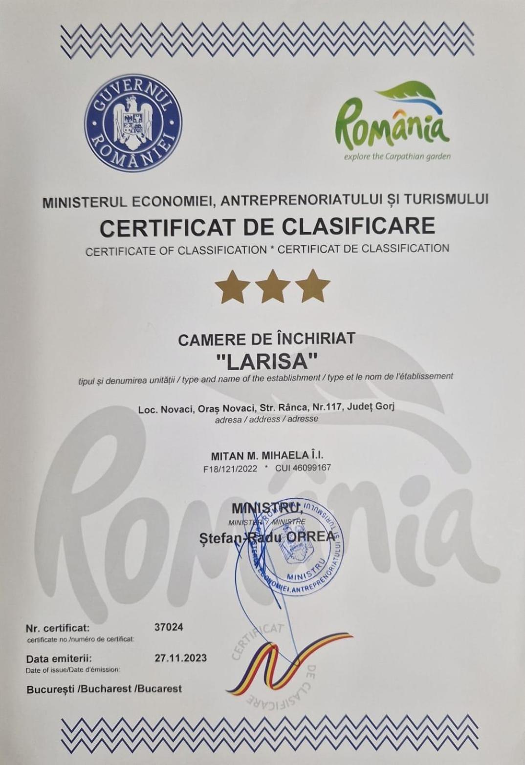 Casa De Vacanta Larisa Novaci-Străini Zewnętrze zdjęcie